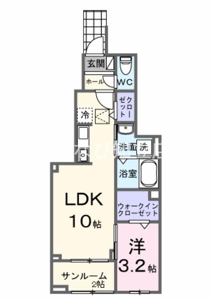 エスポワール池浦(1LDK/1階)の間取り写真