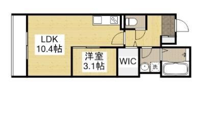 THEーAPARTMENT福山駅前(1LDK/5階)の間取り写真