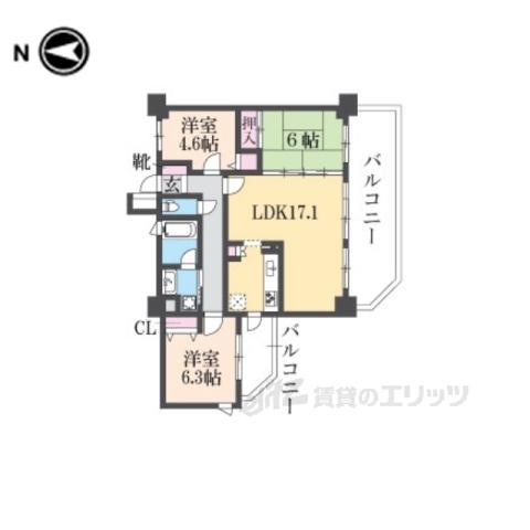 セレナハイム新大宮セントラルステージ(3LDK/7階)の間取り写真