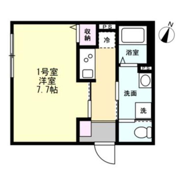 フォレストテラス鶴間(1K/1階)の間取り写真