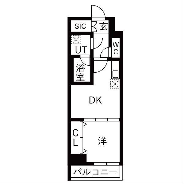 OAKLANCE 森下II(1DK/13階)の間取り写真