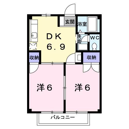 マザーグースI(2DK/1階)の間取り写真