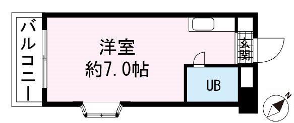 ヴィラ松沢B(1K/1階)の間取り写真