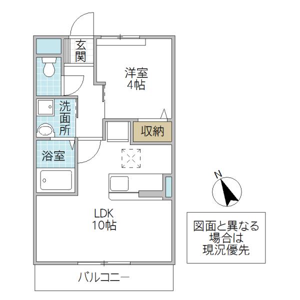 エトワールA(1LDK/2階)の間取り写真
