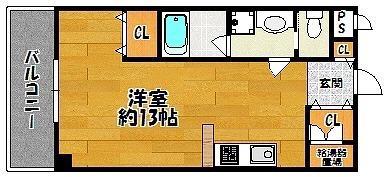 コラール2番館(1K/3階)の間取り写真