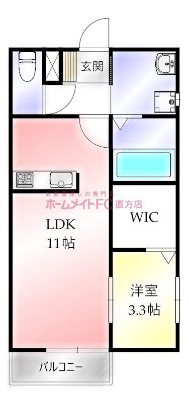 PREVOYANCE直方駅前(1LDK/1階)の間取り写真
