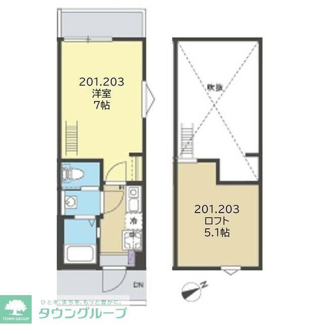 グローブテラス金沢文庫(1K/2階)の間取り写真