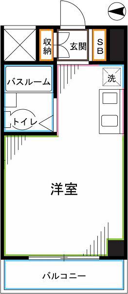 ヒルハウスコンフォートI(1K/2階)の間取り写真
