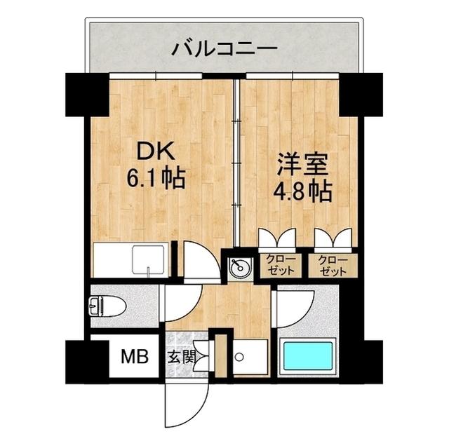 モアリッシェルつくば高野台II(ワンルーム/4階)の間取り写真