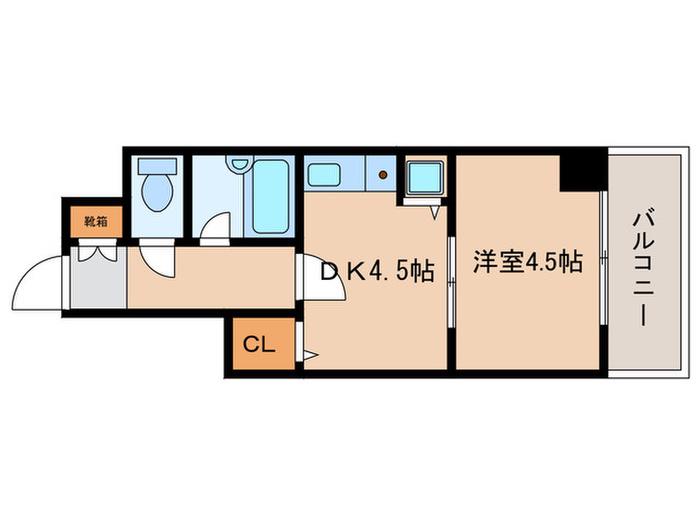 ライオンズマンション五条大宮第2(1DK/5階)の間取り写真
