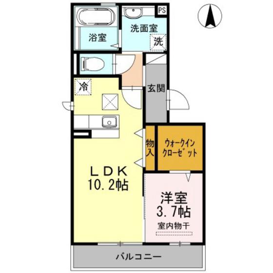 サンフレスカ(1LDK/1階)の間取り写真