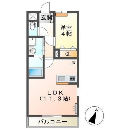 LIEBE AVENIR(1LDK/2階)の間取り写真
