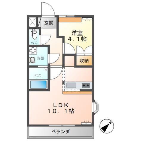 PROGRESS FIRST(1LDK/2階)の間取り写真