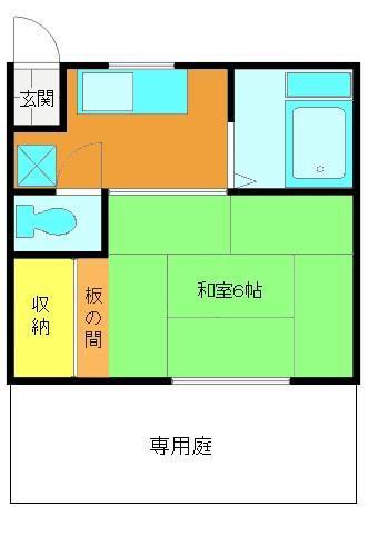 ハイツ小野(1K/1階)の間取り写真