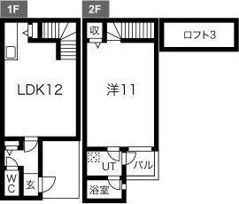 PRINSTON SQUARE(1LDK/1階)の間取り写真