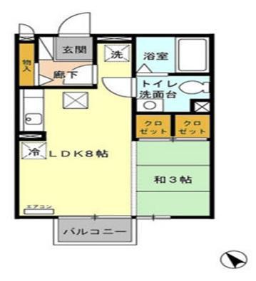 みそのハウス(1LDK/1階)の間取り写真