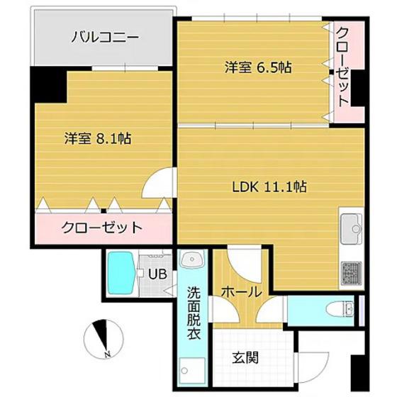 アーデルテラス愛宕(2LDK/1階)の間取り写真