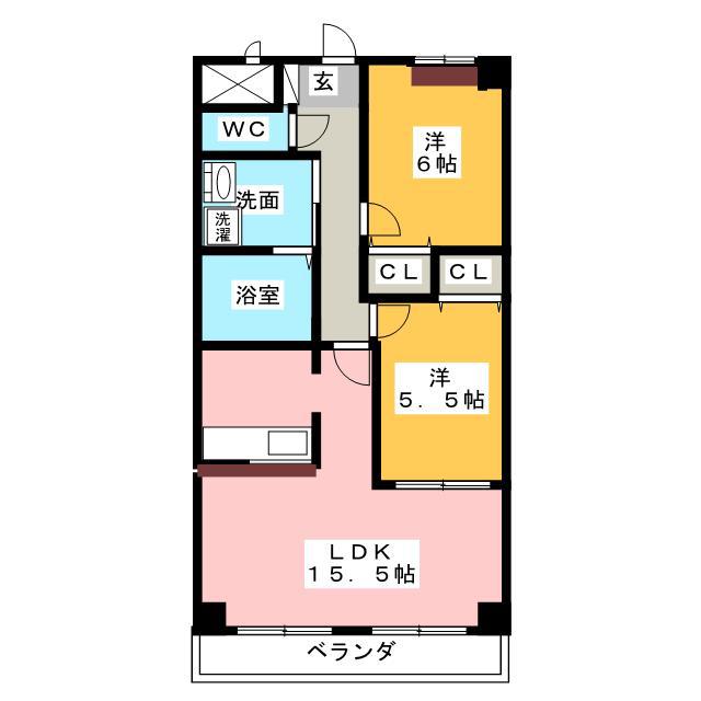 レスカトール(2LDK/3階)の間取り写真