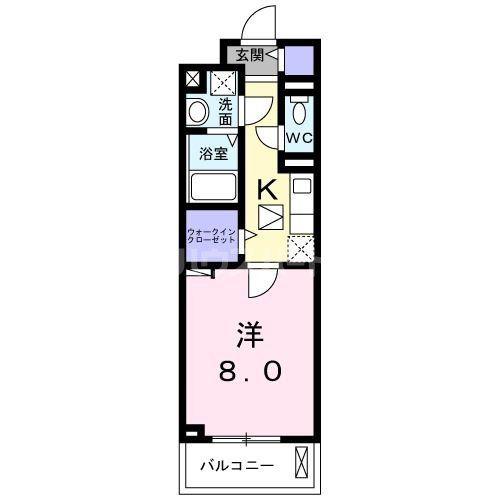 スプレッド与野(1K/1階)の間取り写真