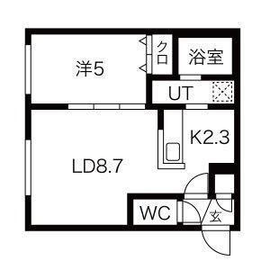 パークレジデンス円山北(1LDK/3階)の間取り写真
