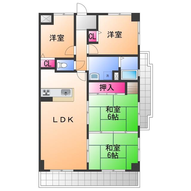 エクセレントハイムすわの森(4LDK/3階)の間取り写真