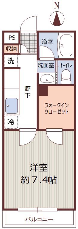 ベラカーサMアンドN(1K/2階)の間取り写真