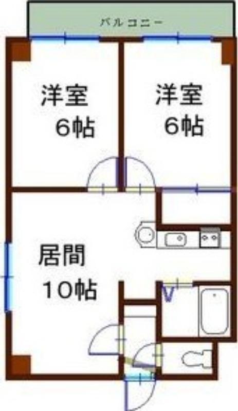 ロイス札幌(2LDK/2階)の間取り写真
