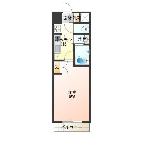 AXIS天神ノ森(1K/3階)の間取り写真