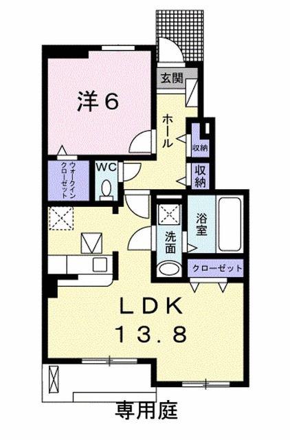 モン・ソレイユ(1LDK/1階)の間取り写真