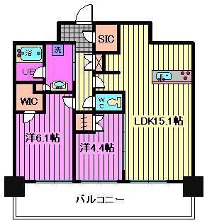 URAWA THE TOWER(2LDK/12階)の間取り写真