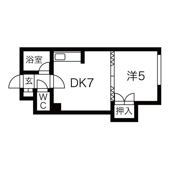 プロスペリティ(1DK/4階)の間取り写真