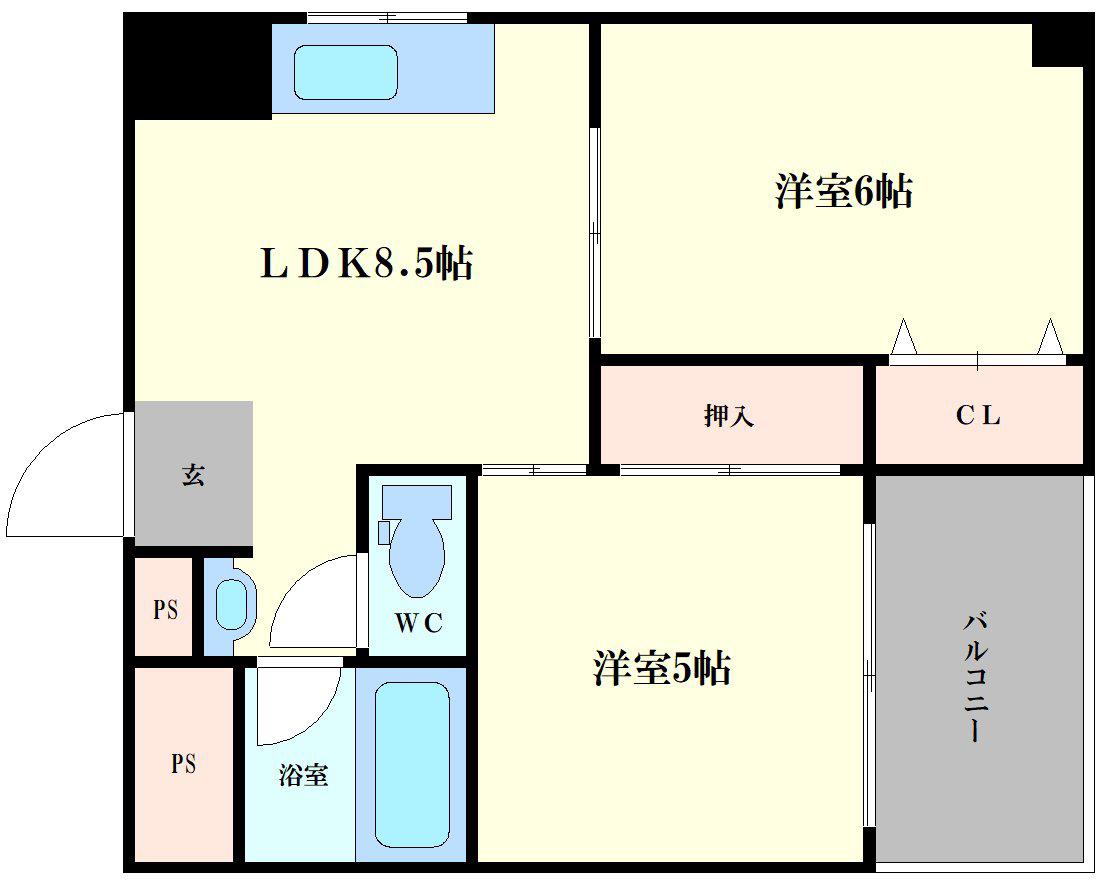 HELLO-21(2LDK/2階)の間取り写真