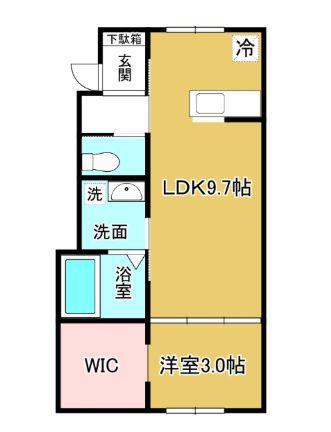 NEO五福(1LDK/2階)の間取り写真