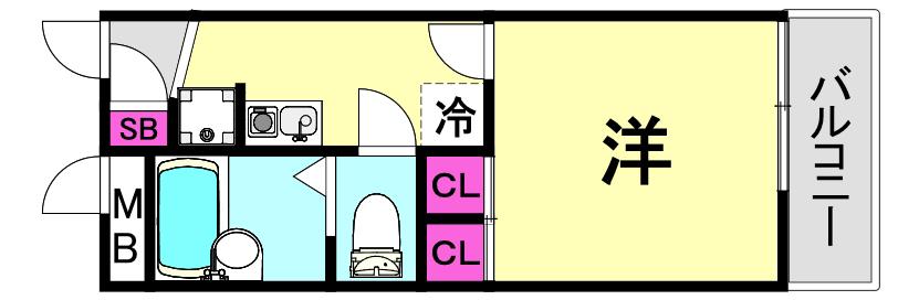 レオパレスいづみ(1K/1階)の間取り写真