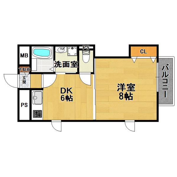 エクセレンテワコー(1DK/2階)の間取り写真