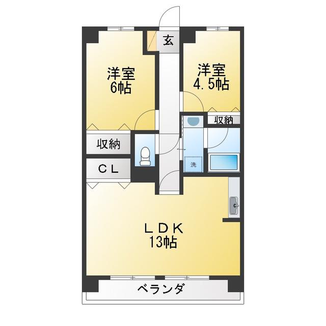 エステージ金沢文庫(2LDK/3階)の間取り写真