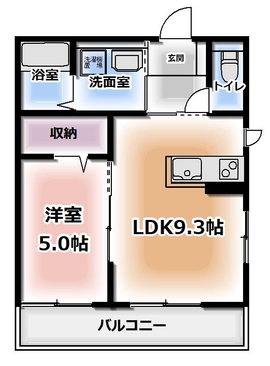 ソフィア鶴川(1LDK/1階)の間取り写真