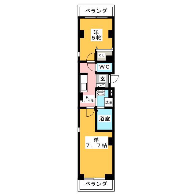 VIEUNO未来(2K/3階)の間取り写真