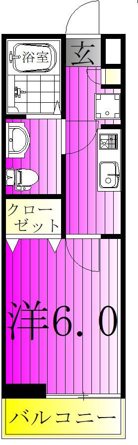 エクセラン上本郷II(1K/2階)の間取り写真
