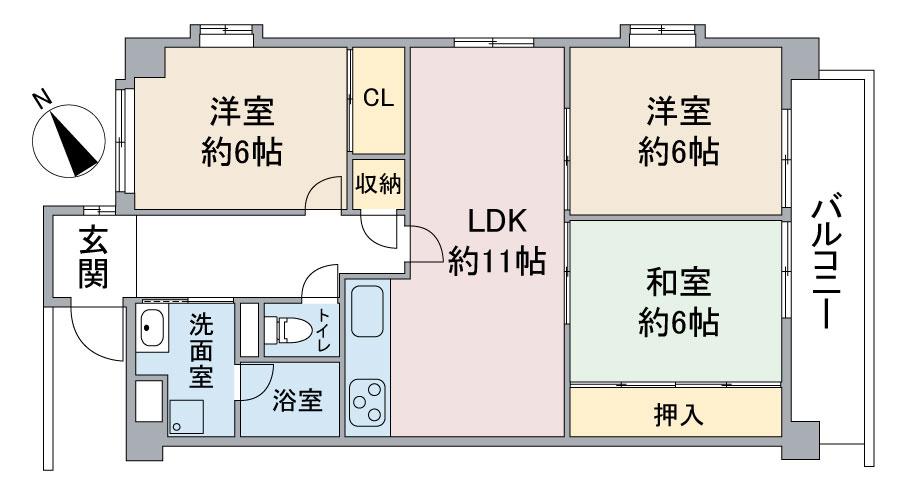エトワールOZU(3LDK/2階)の間取り写真