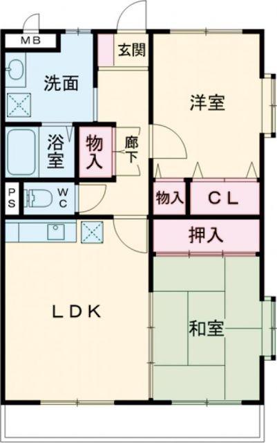 グレーシア駅南(2LDK/3階)の間取り写真