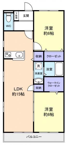 クラインフェルド(1SLDK/1階)の間取り写真