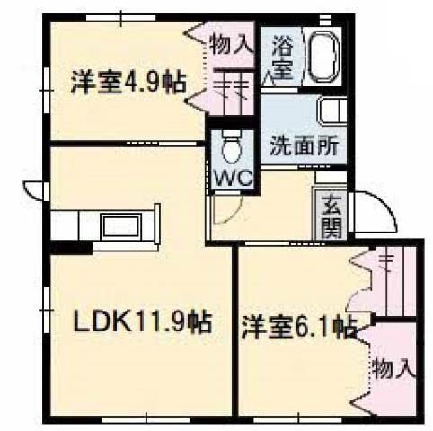 シャーメゾンサンシャイン(2LDK/1階)の間取り写真
