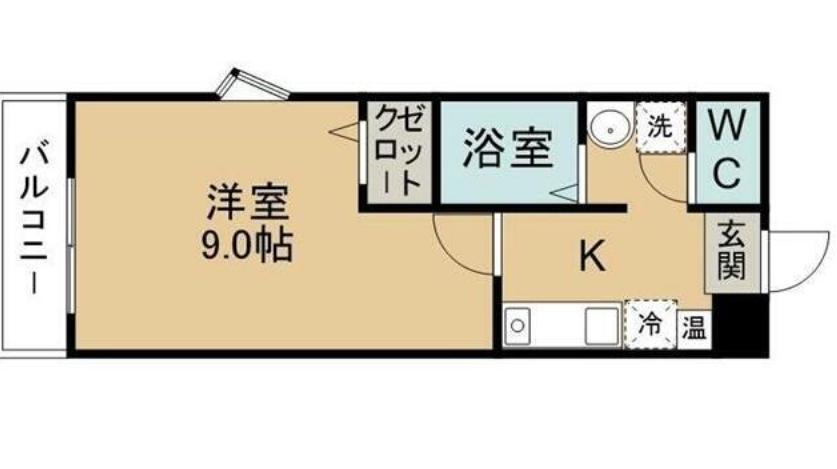 全健ハイム小松島(1K/2階)の間取り写真