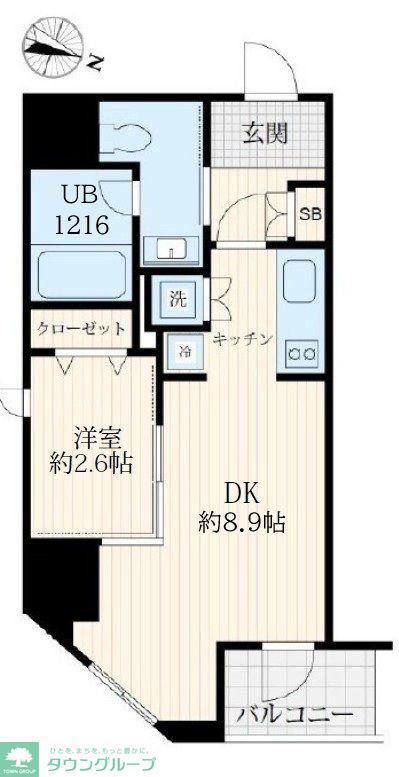 イデアル神楽坂(1LDK/2階)の間取り写真