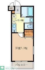 キャメル草加氷川町Ⅱ(1K/1階)の間取り写真