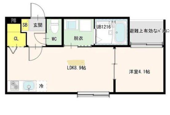 ハーモニーテラス宮千代VI(1LDK/3階)の間取り写真