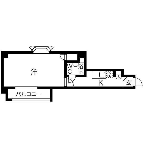 チサンマンション青葉通(1K/10階)の間取り写真