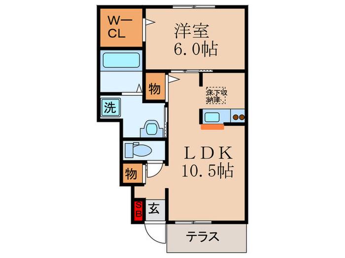 REGARD OF HOUSE(1LDK/1階)の間取り写真