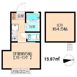 G・Aヒルズ川崎小倉(1K/1階)の間取り写真